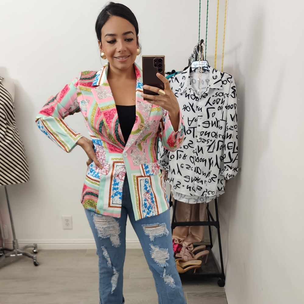 Barocco print blazer